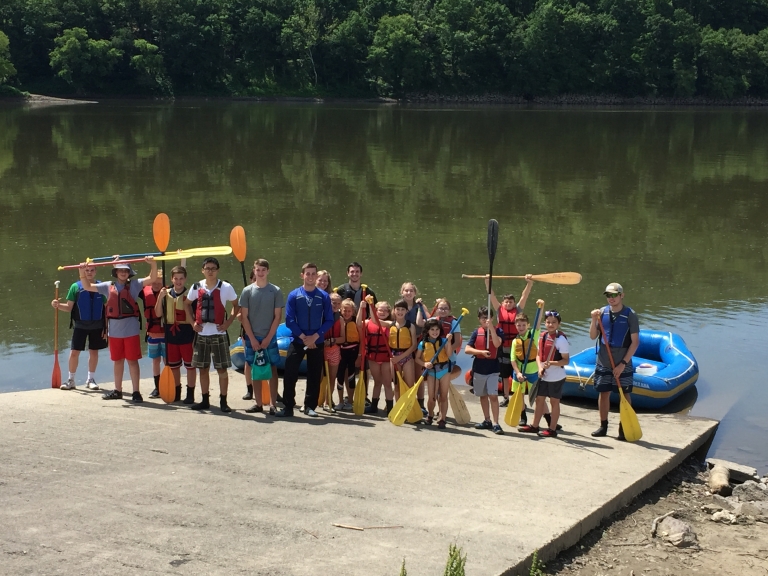 Summer camp raft put in