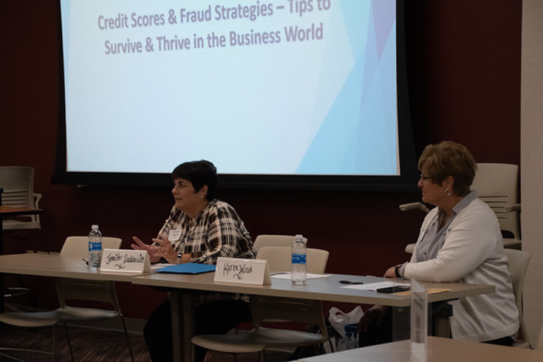 Jennifer Daddario speaks on an alumni panel about the importance of managing personal finances at a recent Career Intensive Boot Camp