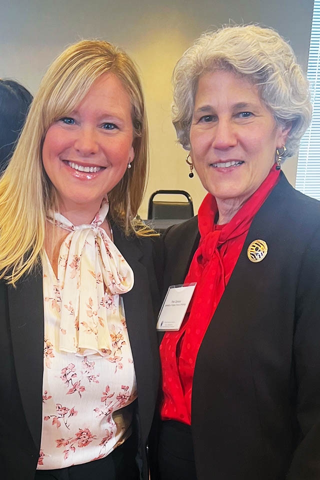 Shown from left: Dr. Kimberly Delbo of Commonwealth University, and Dr. Pam Cipriano, 29th President of the International Council of Nurses.