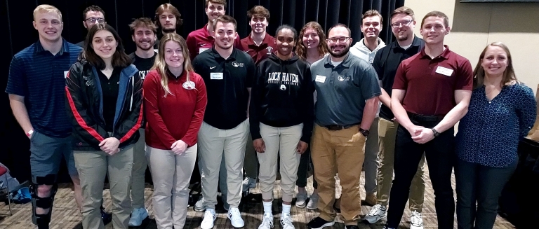 M.S. Athletic Training students at an event