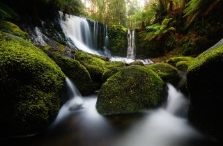 Decorative picture of stream waterfalls