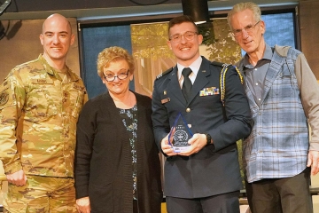 Air Force ROTC cadet Alec Leese Receiving award
