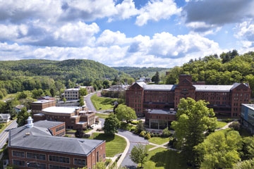 Aerial photo of Mansfield's Campus