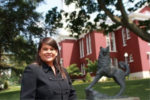 Madelyn Rodriguez outside of Carver Hall