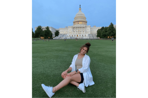 Cayce Olander '23 outside the US Capital 
