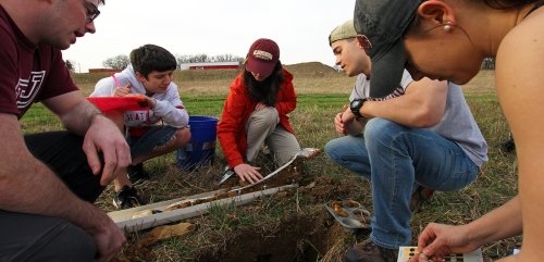 EGGS students test soil on upper campus