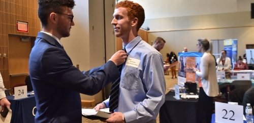 Two BU students attend a Career Expo