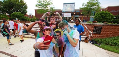 Jump Start students enjoy the end the summer color run on the Quad