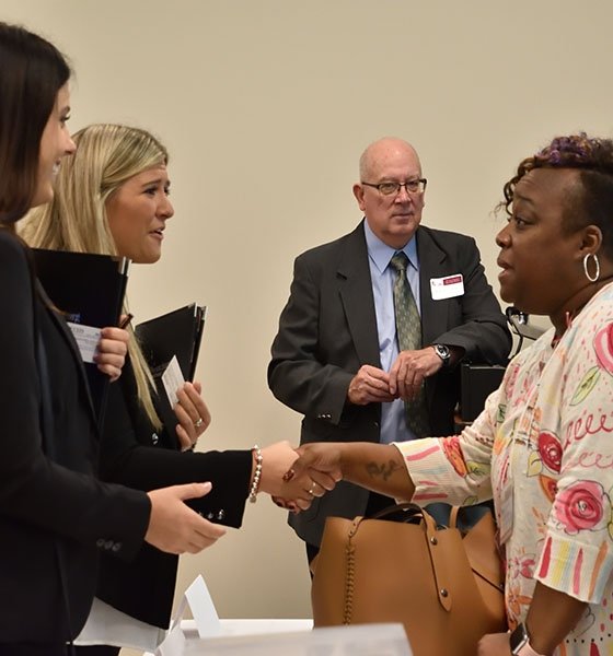 Students get career advice from an alumna during the annual Career Boot Camp