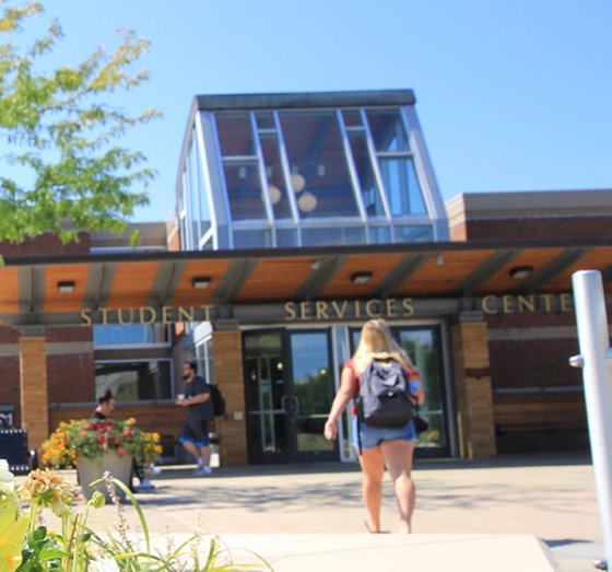 Exterior view of the Warren Student Services Center