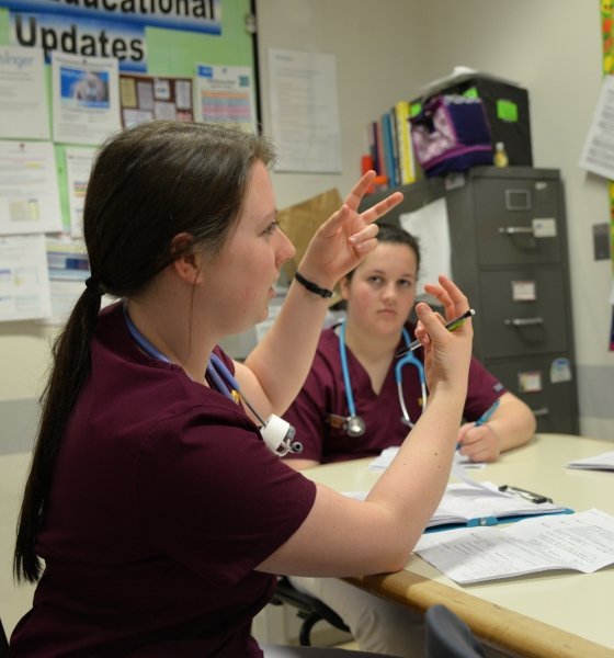 Two nursing students at their clinical