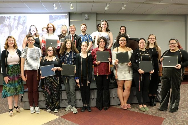 Twenty soon-to-be graduates were recently honored during Commonwealth University-Bloomsburg’s annual Lavender Graduation, a celebration of its LGBTQA community and allies for their achievements made at Bloomsburg. 