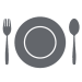 Icon of a fork, plate and spoon